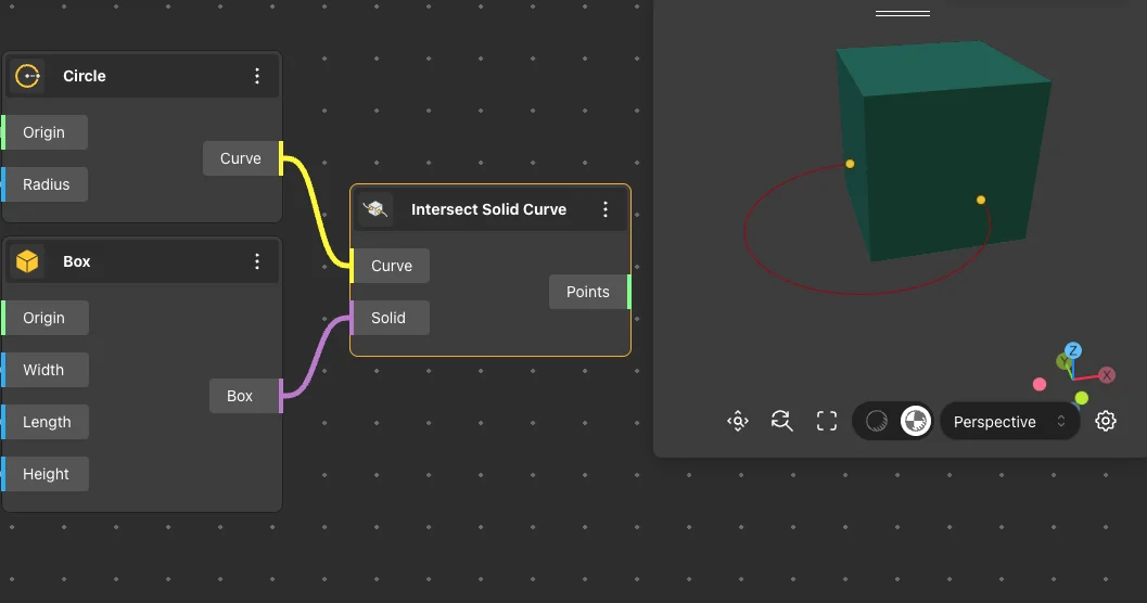 Intersect Solid Curve