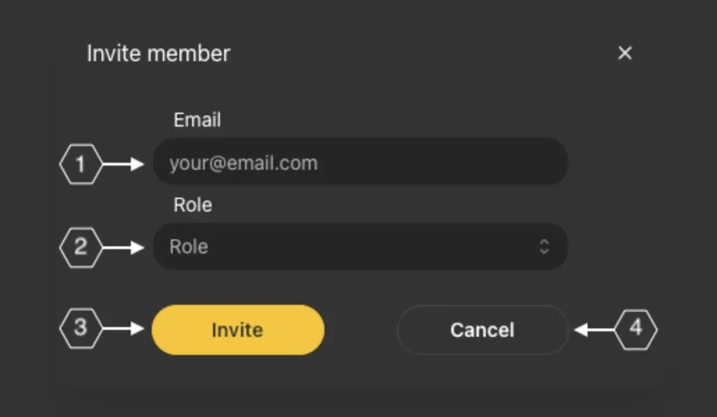 Inviting a member by email