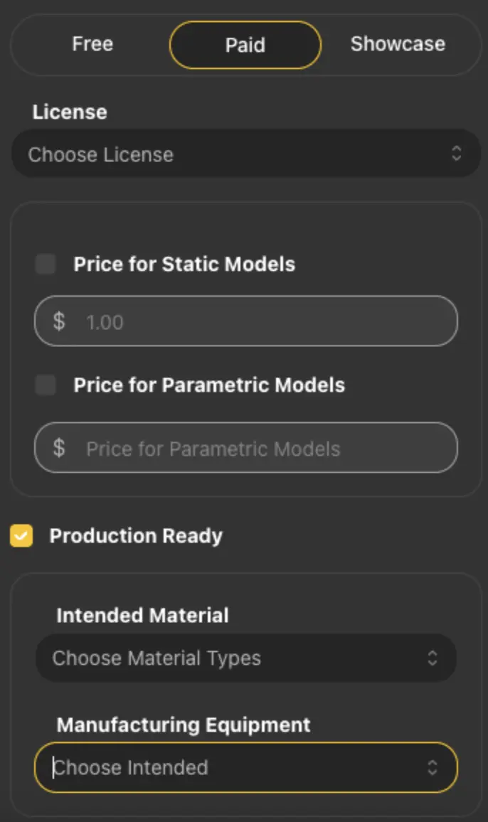 Publishing options