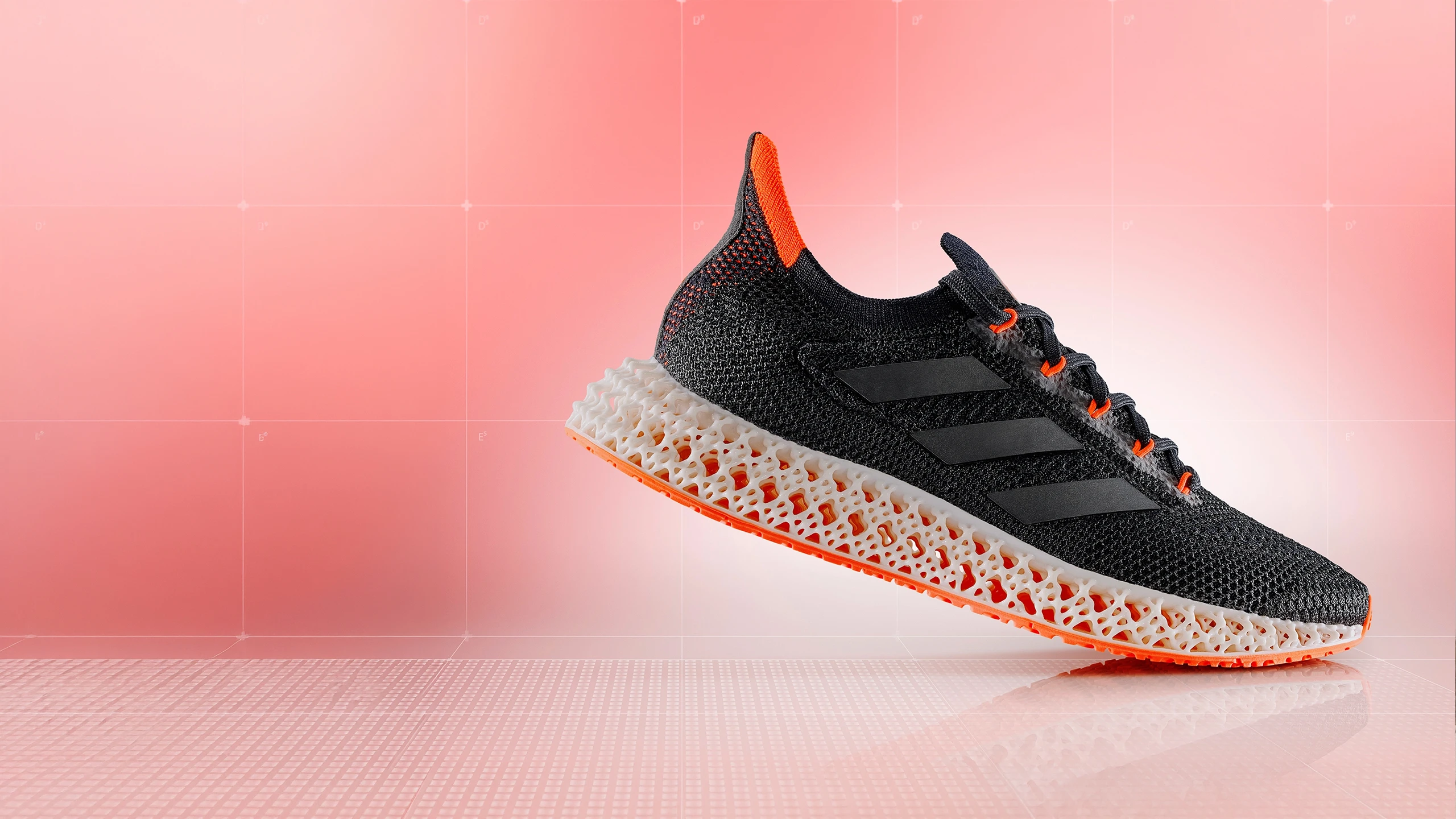 Adidas 4D midsole - lattice 3D-printed by Carbon, tuned to gait data